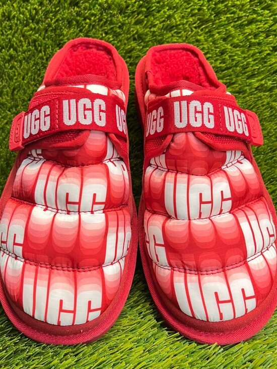 UGG Scuff Graphic Band Mens Size 9 Red Casual Classic Slip On Slippers Shoes main image 9